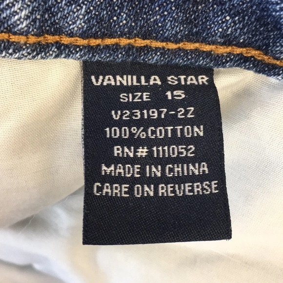 Vanilla Star 90s Boyfriend Jeans Womens 15 Medium Wash Distressed Button Fly - Picture 11 of 12